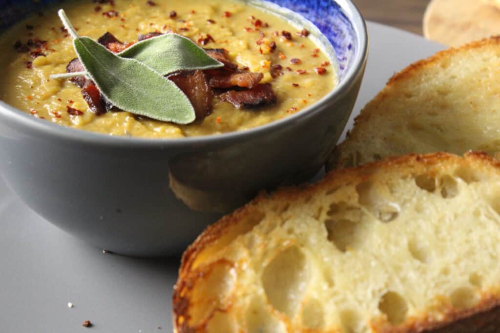 Squash soup and bread
