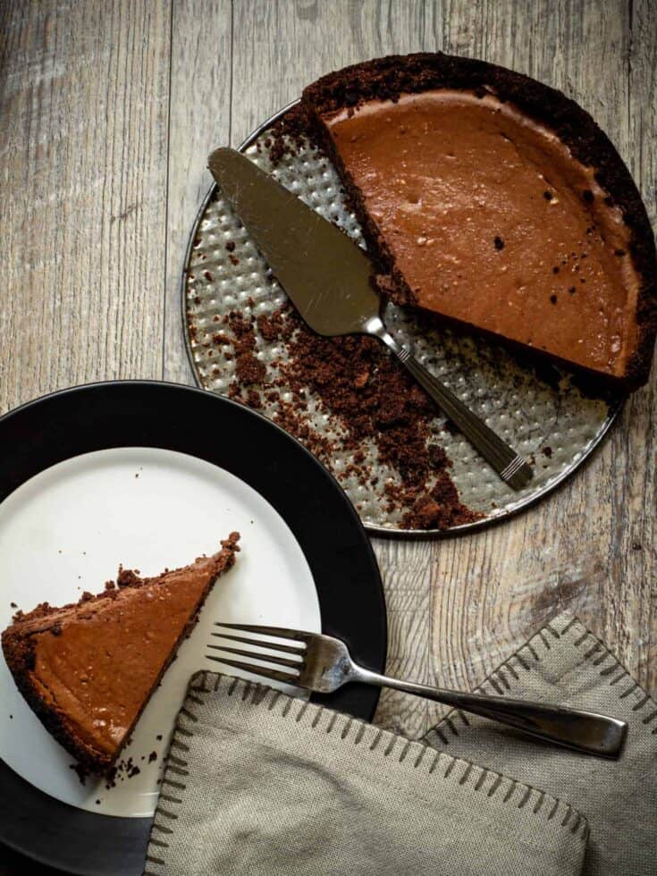 Overhead photo of Chocolate Cheesecake