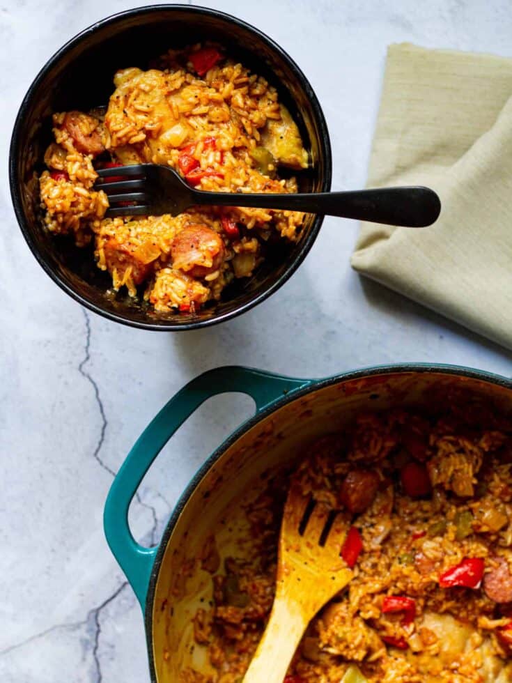 One Pot Chicken and Sausage Jambalaya
