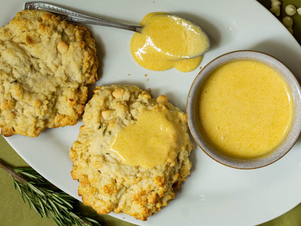 white chocolate rosemary scones