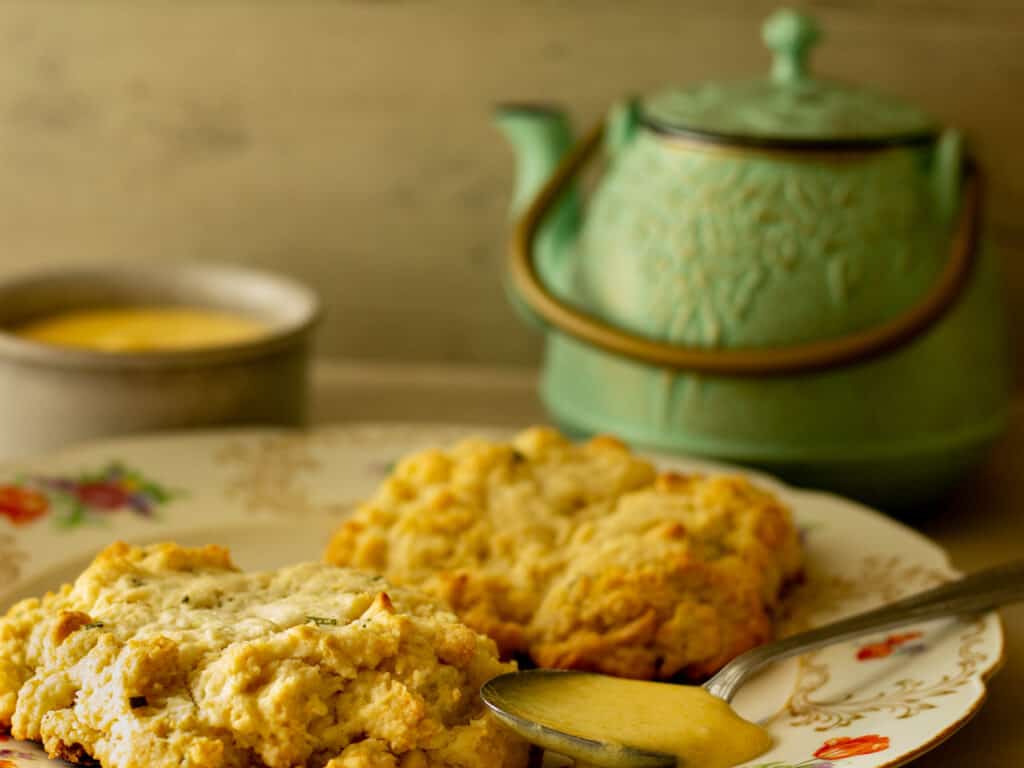 scones and a teapot