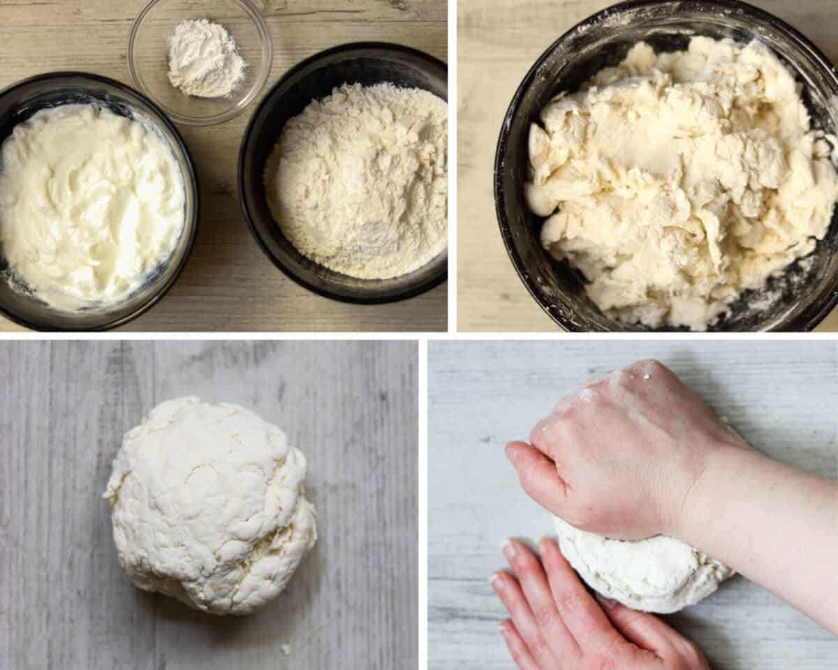 photos of how to make two ingredient dough