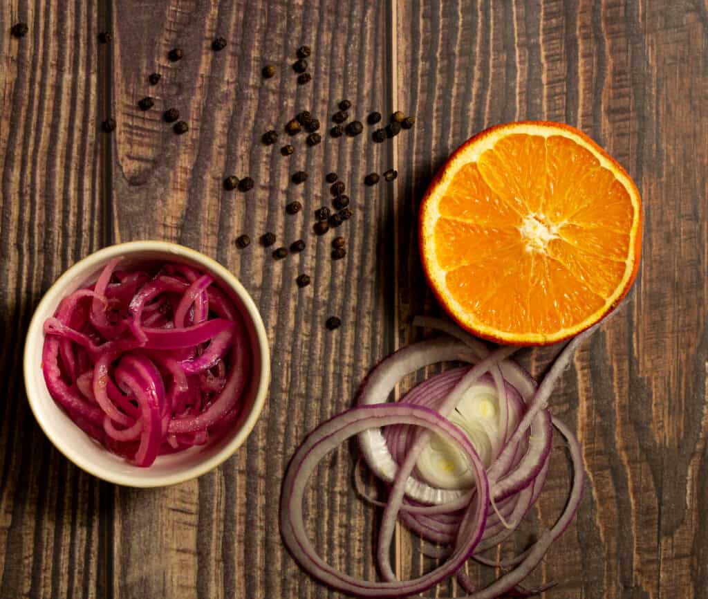 ingredients for pickled red onion