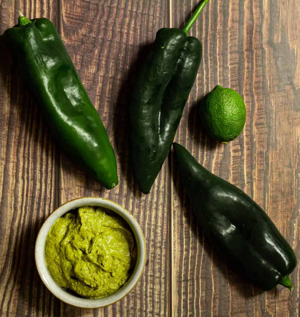 ingredients for poblano crema