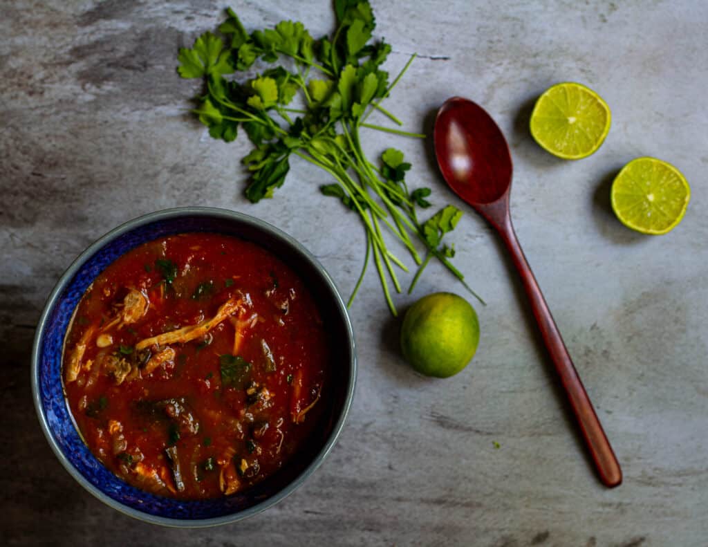 photo of soup with ingredients