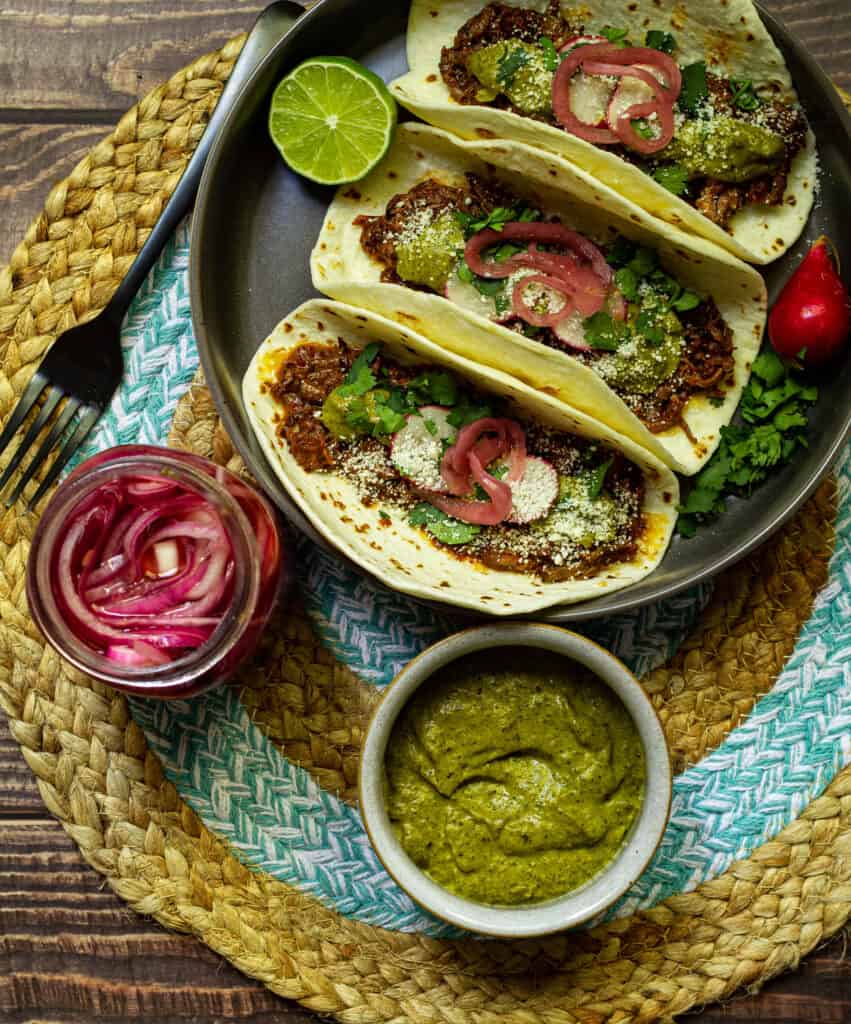 closeup photo of tacos with toppings