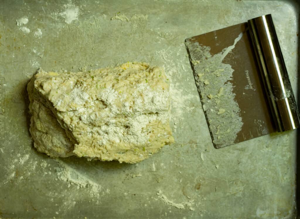 scone dough on a baking sheet