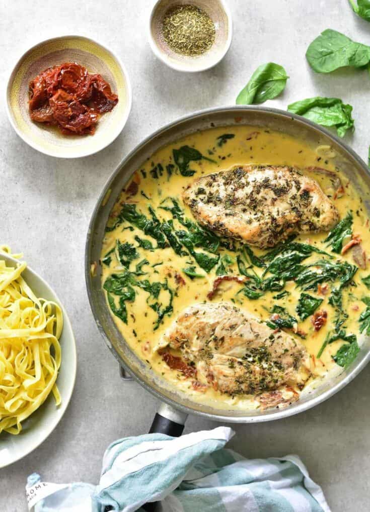 Image for Tuscan chicken in creamy sun-dried tomato and spinach sauce