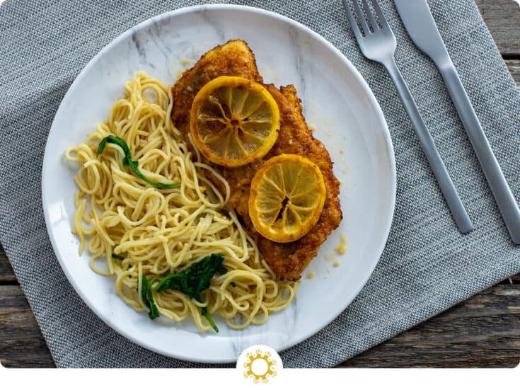 Image for Chicken Francese over Angel Hair Pasta