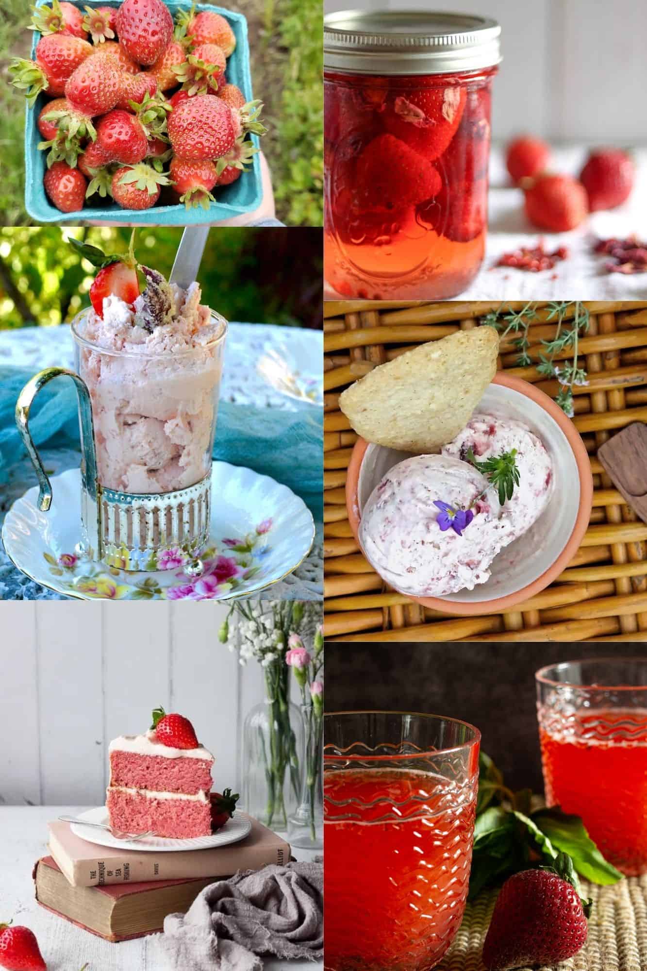 six strawberry recipe photos 