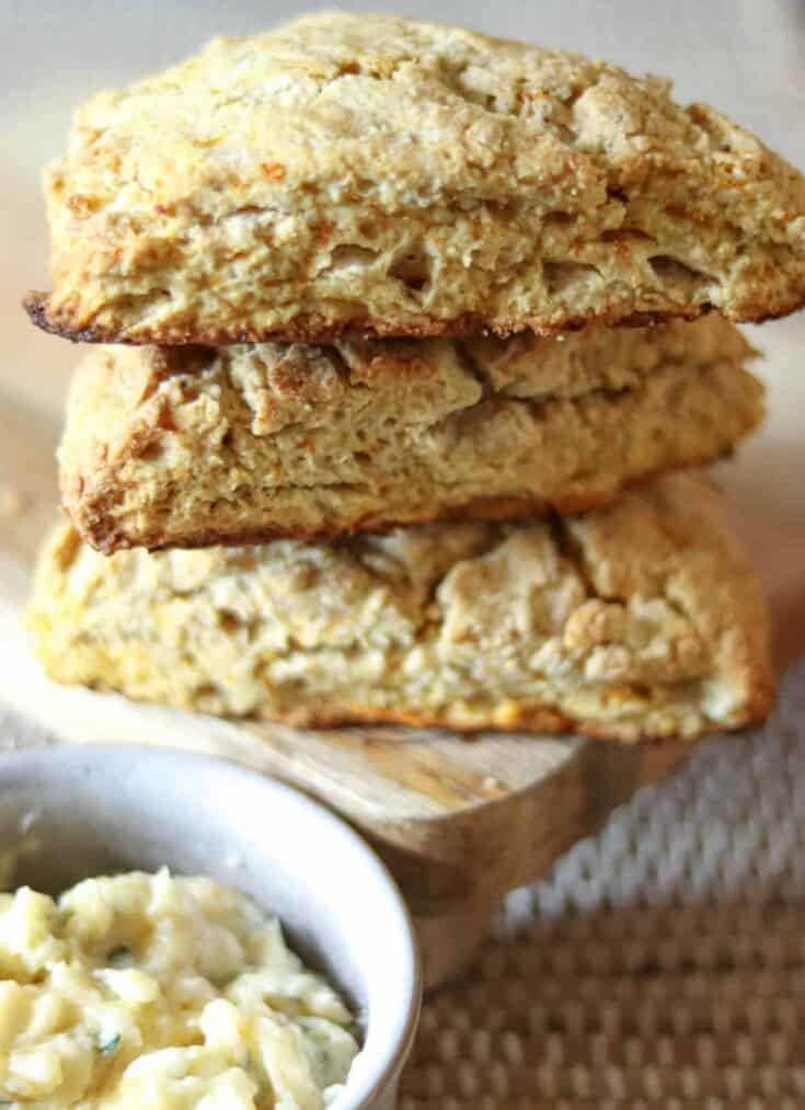 stack of three pumpkin scones.