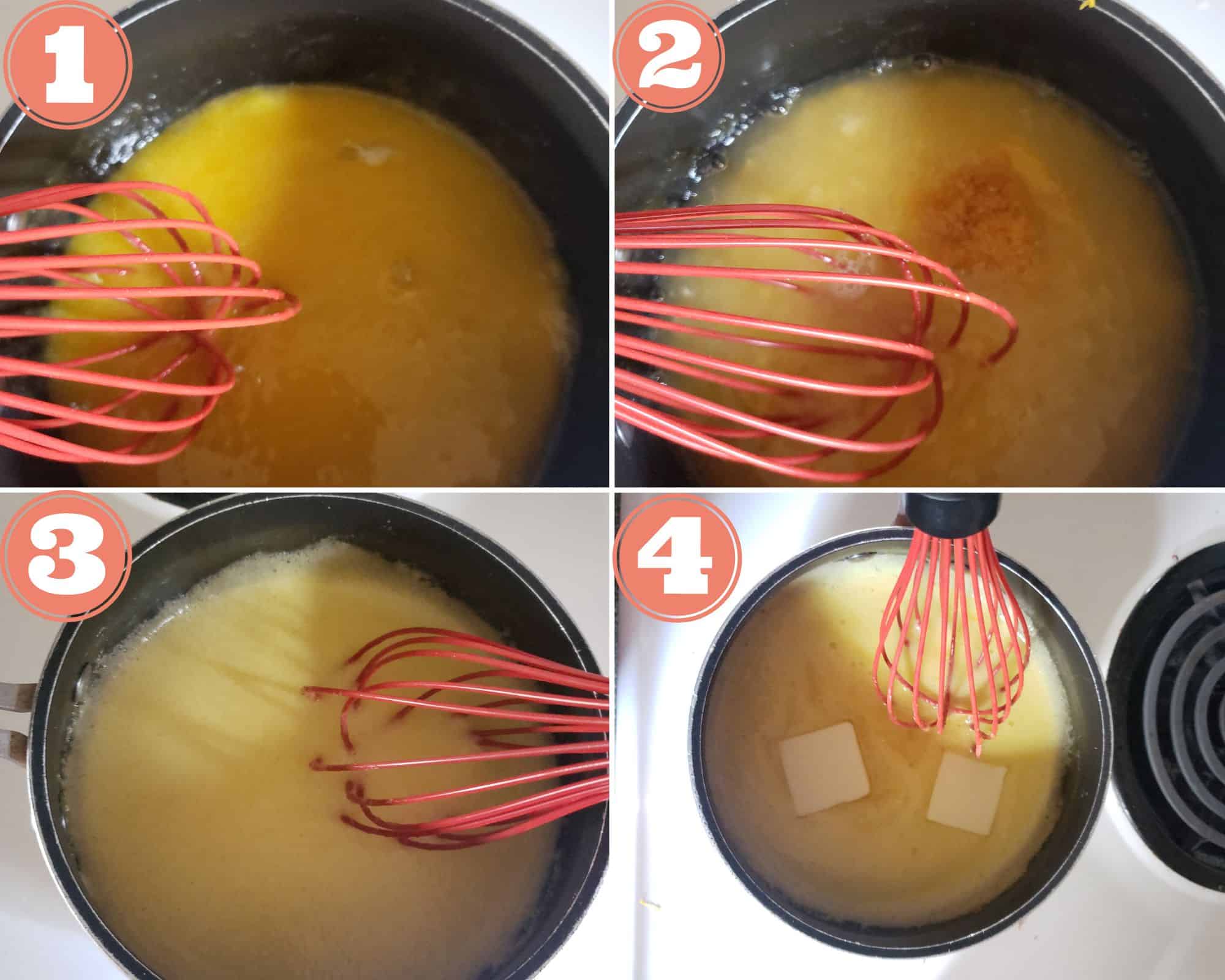 Photos of the final steps in the curd making process.