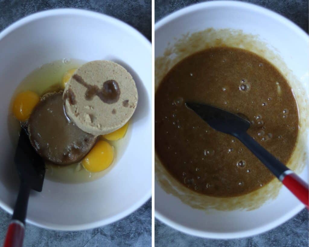 mixing together the wet ingredients.