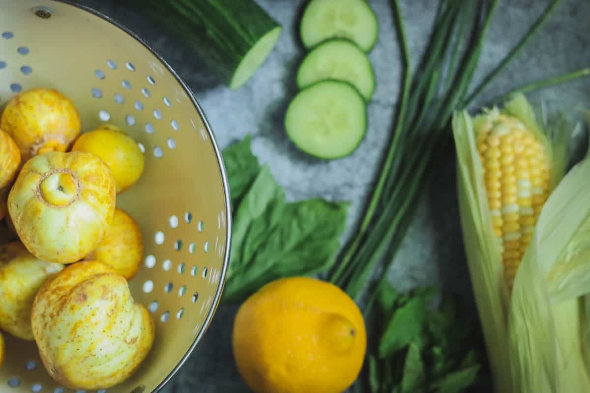 Ingredients for Lemon Cucumber Salad.