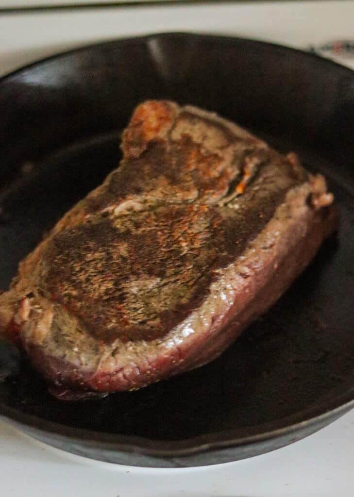 Roast after browning on one side.