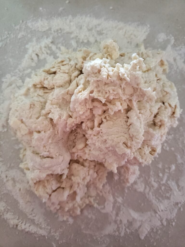Dough ready to knead and roll.