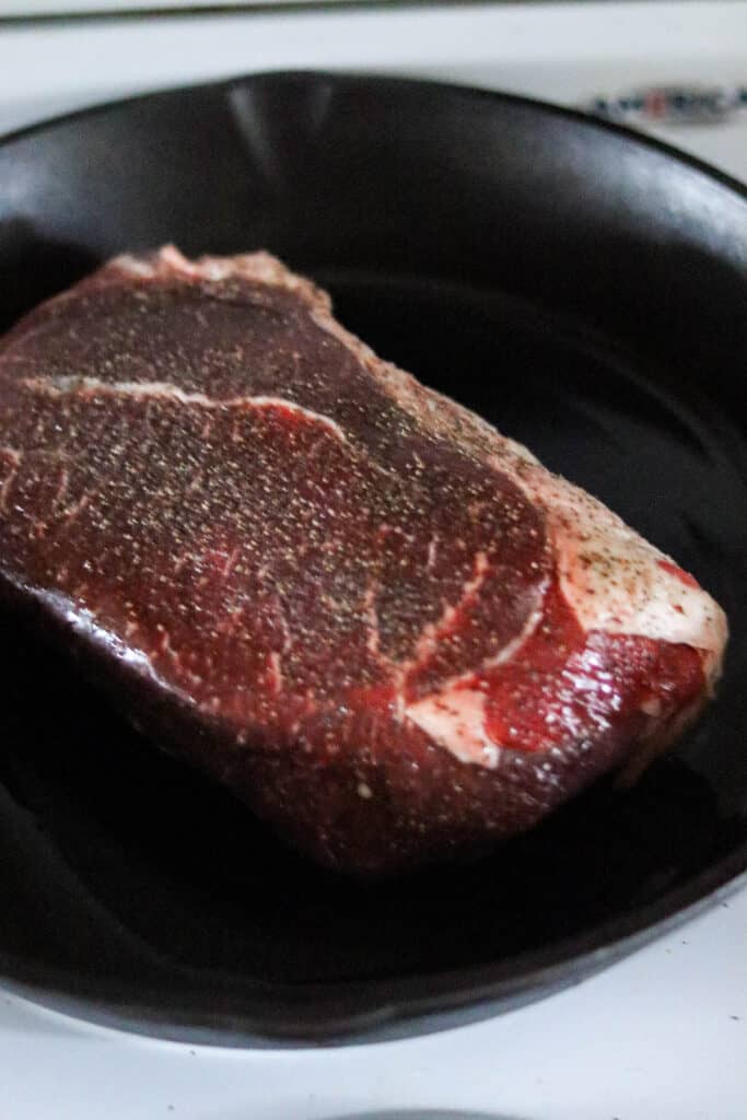 Roast browning in a skillet.