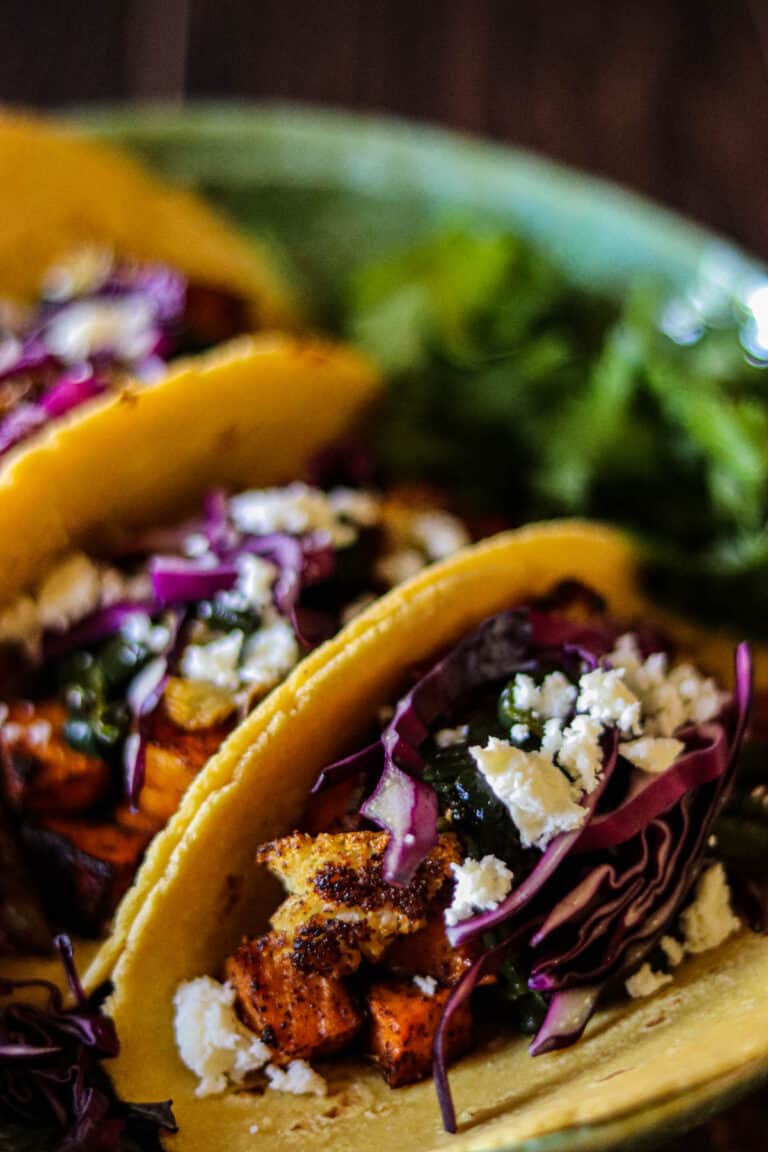 cauliflower and sweet potato tacos.
