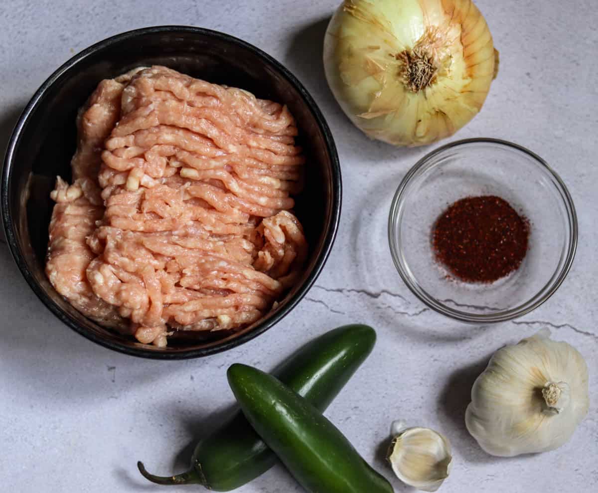 Ingredients for Spicy Chicken Burgers.