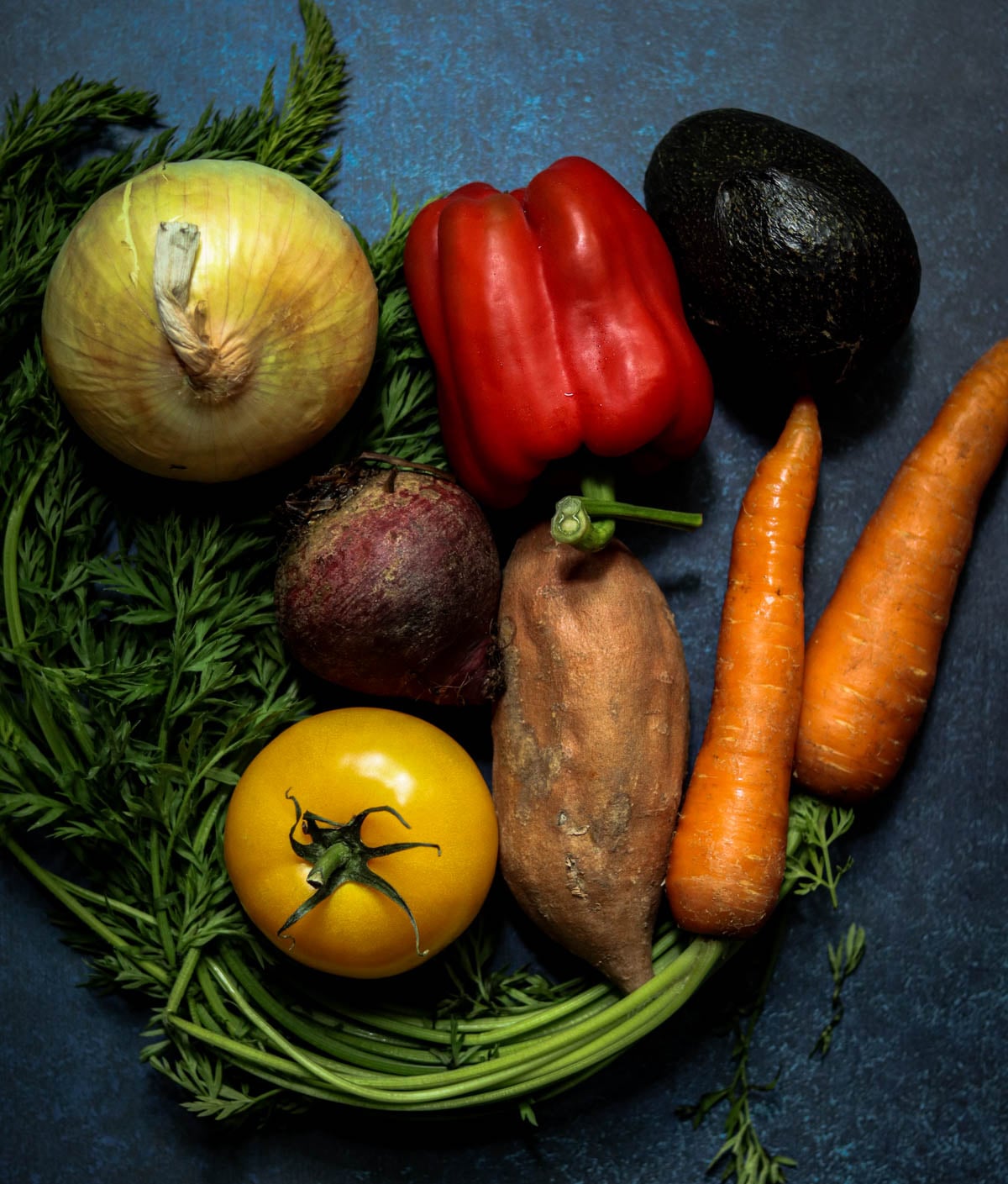 Vegetables for a roasted veggie sandwich.