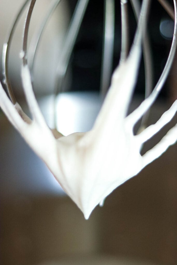 Whipped Cream on a whisk.