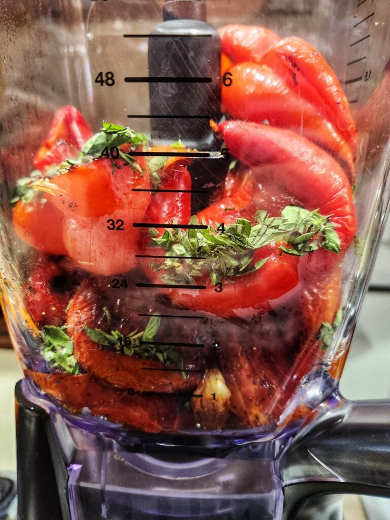 Sauce ingredients in the blender.
