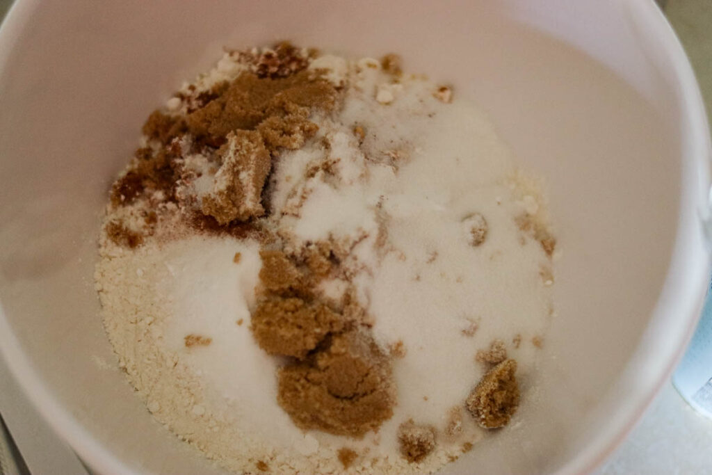 Pumpkin scones dry ingredients.