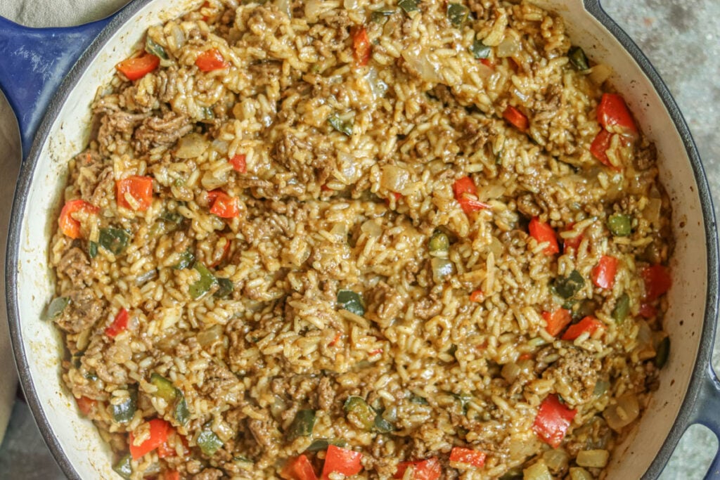 Close up photo of taco skillet.